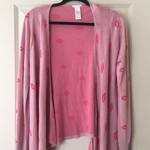 Cute lip print sweater